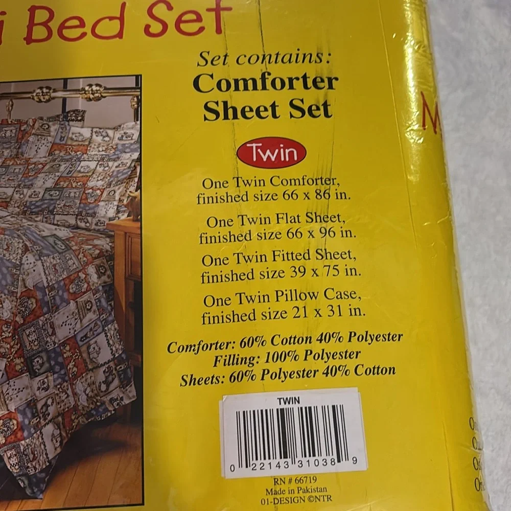 Vintage Kid's Mini Bed Set ducks and cats cottagecore twin bed set. New in bag